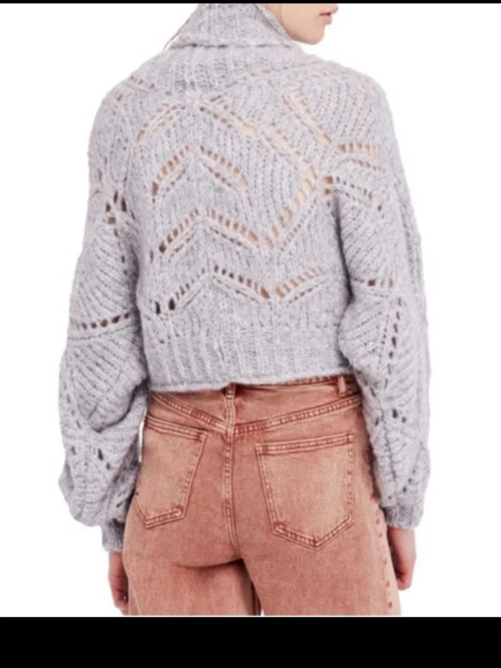 Free People Nimbus Cowl Neck oversized Sweater Gray S